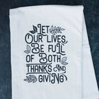 Thanksgiving Kitchen Towel, Hostess Gift, Housewarming Gift, Thanksgiving Kitchen Decor, Thankful Tea Towel, Fall Flour Sack Towel