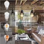 Pendant Light Kitchen Island – Industrial Black Metal Cage Fixture