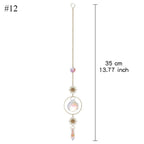 Home Decor Crystal Sun-catchers Window Pendant Hanging Curtain Wind-chimes Light Catcher Star Moon Pendant Rainbow Wind Chime Prisms Wind Chime Hanging Ornaments For Garden Home Christmas Decorations Gift
