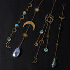 Home Decor Crystal Sun-catchers Window Pendant Hanging Curtain Wind-chimes Light Catcher Star Moon Pendant Rainbow Wind Chime Prisms Wind Chime Hanging Ornaments For Garden Home Christmas Decorations Gift