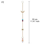 Home Decor Crystal Sun-catchers Window Pendant Hanging Curtain Wind-chimes Light Catcher Star Moon Pendant Rainbow Wind Chime Prisms Wind Chime Hanging Ornaments For Garden Home Christmas Decorations Gift