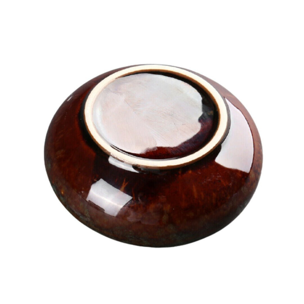 Round Glossy Ceramic Ashtrays + Flameless Lighter (BLUISH)
