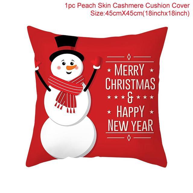 Santa Claus Cushion Cover Merry Christmas Christmas Deer Santa Claus Merry Christmas Decorative Sofa Throw Pillow Decorations For Home Christmas Ornament