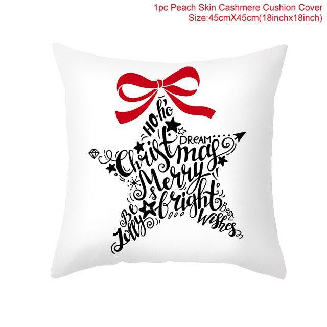 Santa Claus Cushion Cover Merry Christmas Christmas Deer Santa Claus Merry Christmas Decorative Sofa Throw Pillow Decorations For Home Christmas Ornament