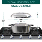 Oval Dutch Oven with Lid - 8 Quart (13 Inch)